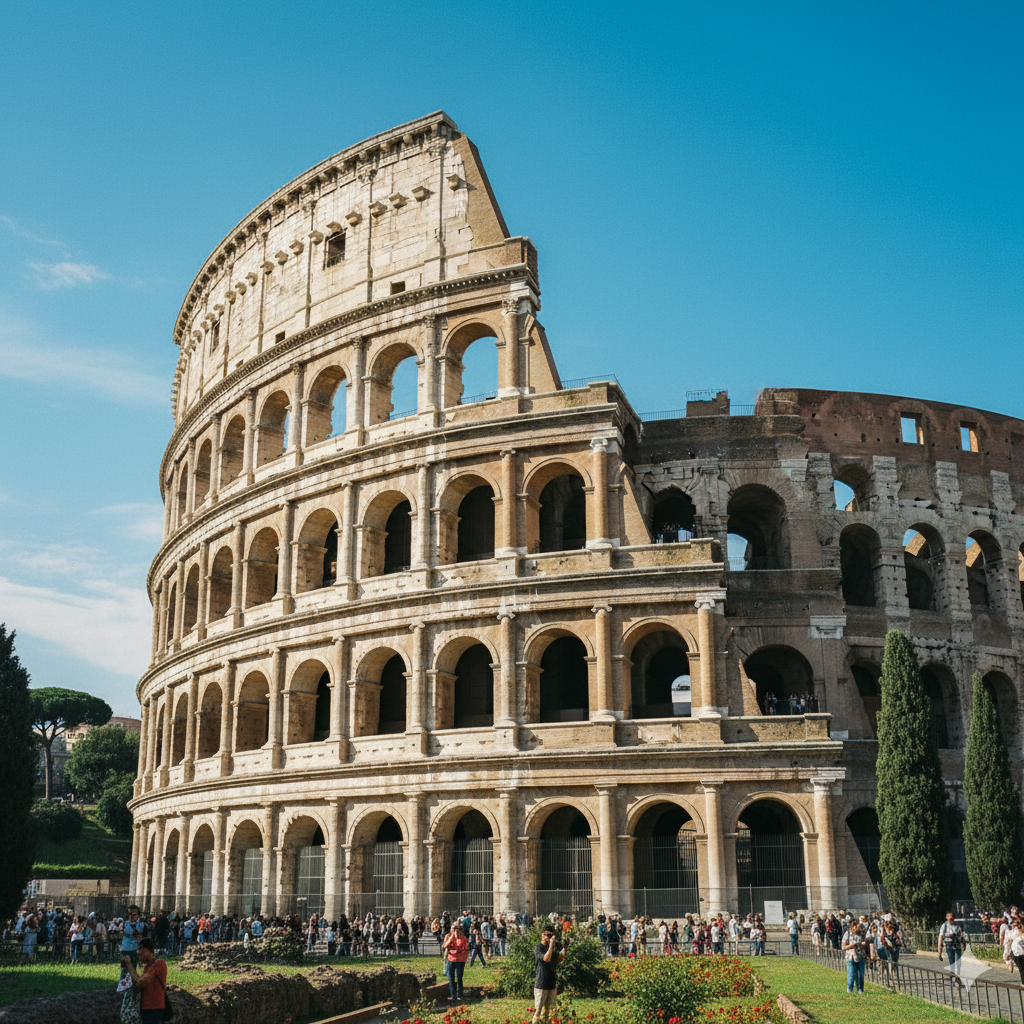 El Coliseo de Roma en un día soleado